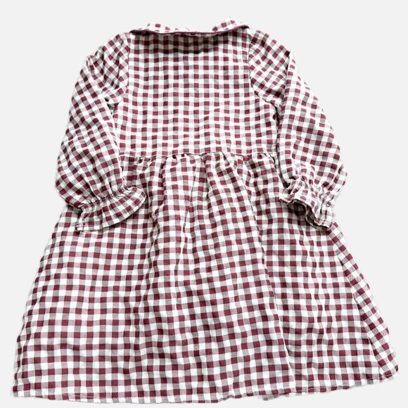Maison Me Emma Collared Dress, Burgundy & Antique White 2Y - Picture 5 of 12